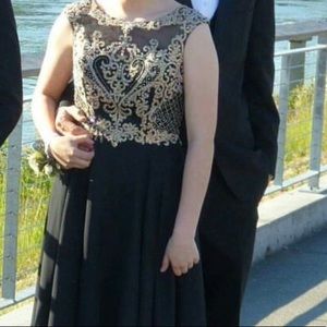 Black/Gold Prom Dress
